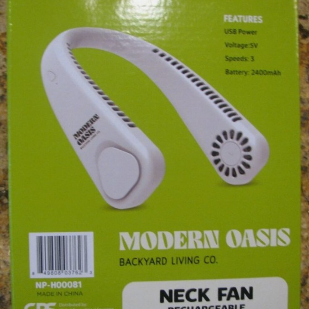 Neck Fan - Rechargeable - Modern Oasis - NIB - Picture 2 of 2